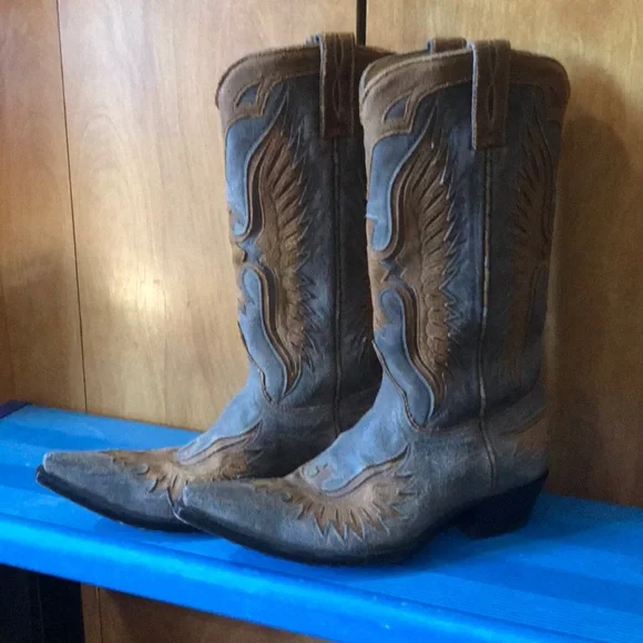 Old gringo brown eagle cowboy boots size 10 - Picture 9 of 10
